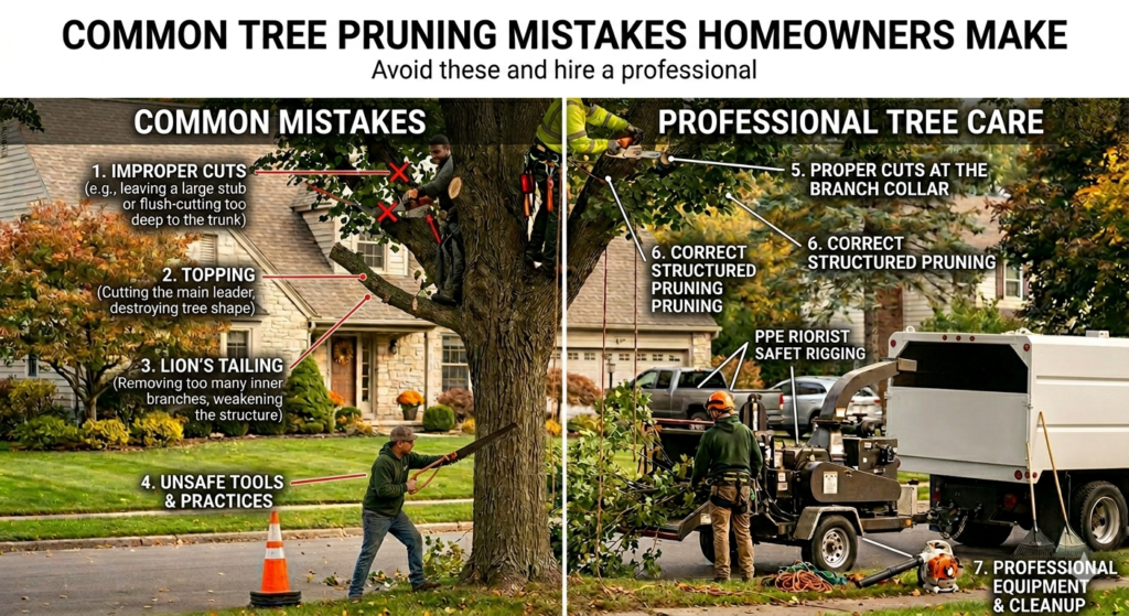 Common Tree Pruning Mistakes Homeowners Make